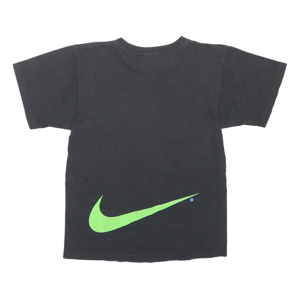 NIKE Boys Black & Lime Green Graphic T-Shirt L Short Sleeve Crew Neck Sportswear