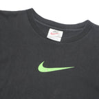 NIKE Boys Black & Lime Green Graphic T-Shirt L Short Sleeve Crew Neck Sportswear