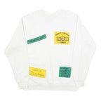 CONNOLLY Womens White Sweatshirt L Cotton Blend Crew Neck Pullover Ireland