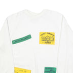 CONNOLLY Womens White Sweatshirt L Cotton Blend Crew Neck Pullover Ireland