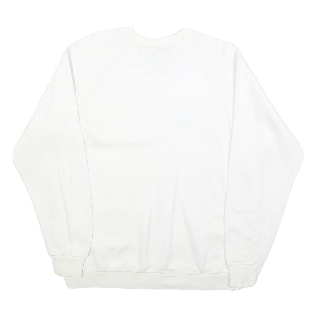 CONNOLLY Womens White Sweatshirt L Cotton Blend Crew Neck Pullover Ireland
