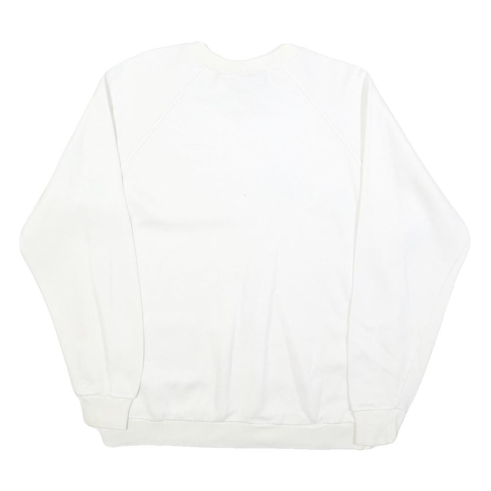 CONNOLLY Womens White Sweatshirt L Cotton Blend Crew Neck Pullover Ireland