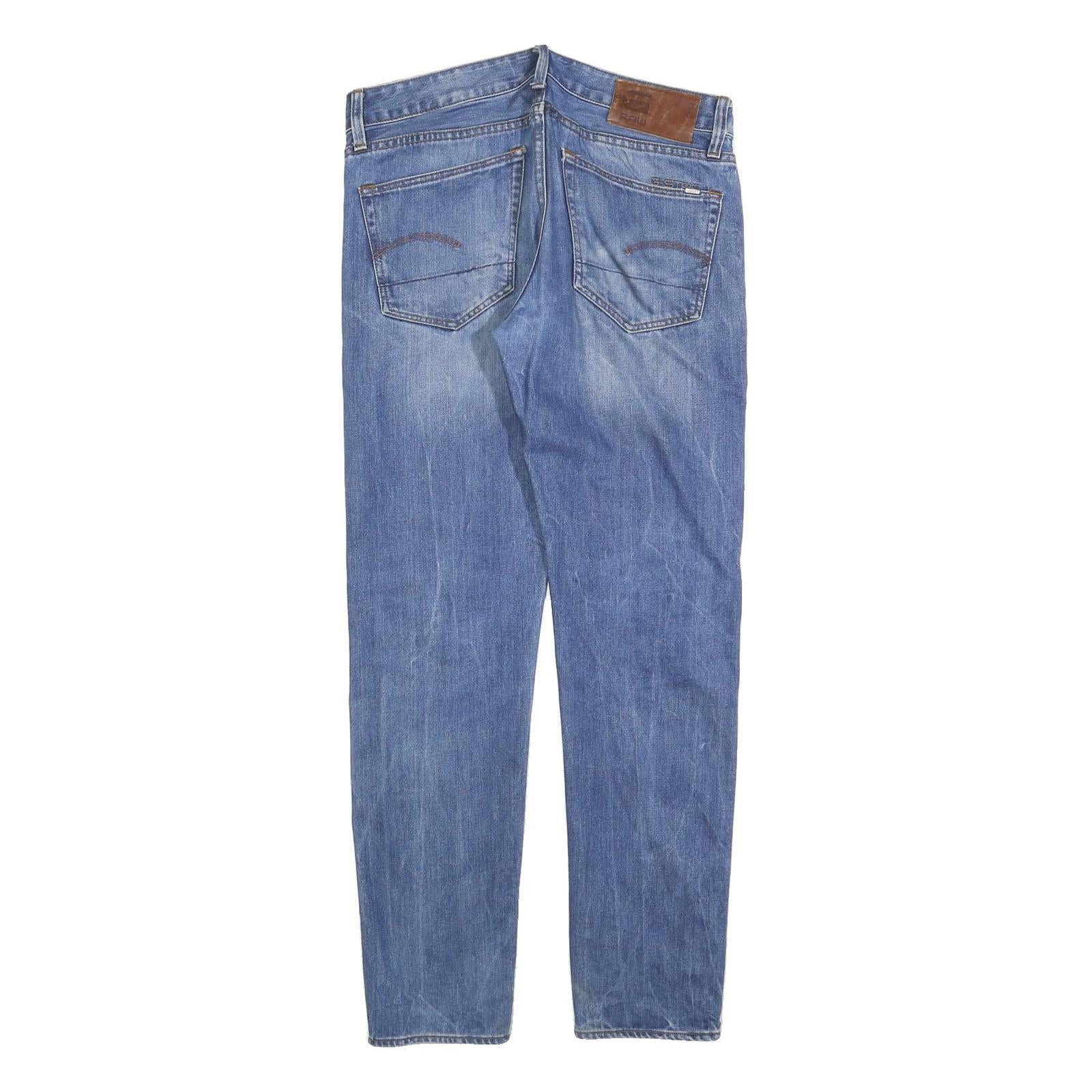 G-STAR Mens Slim Blue Denim Medium W32 L32 Cotton Blend Zip Jeans Casual Stylish