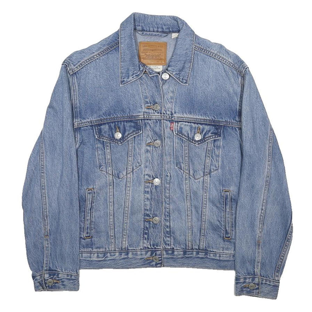 LEVI'S Womens Blue Denim Jacket S Cotton Blend Classic Button Closure Stylish