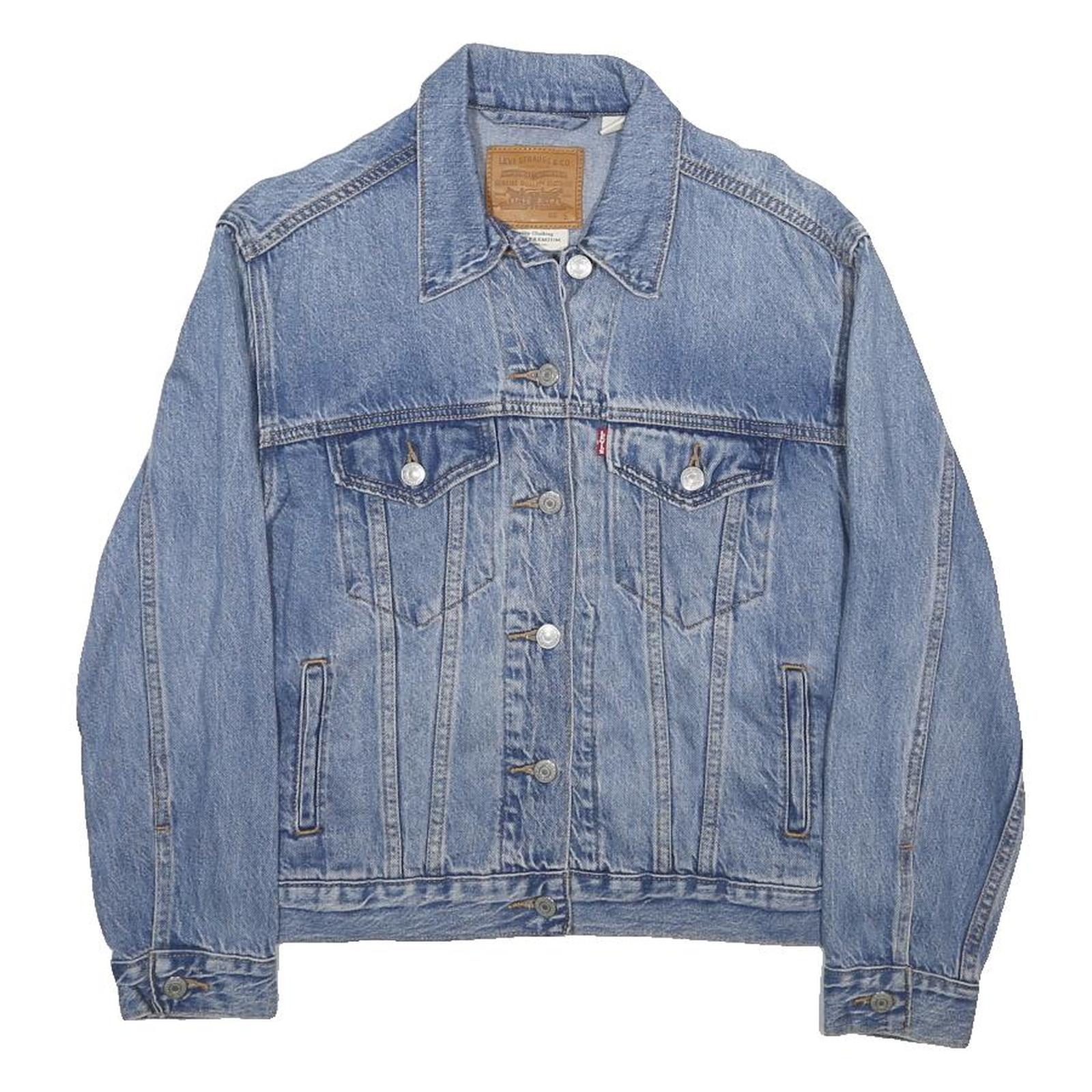 LEVI'S Womens Blue Denim Jacket S Cotton Blend Classic Button Closure Stylish