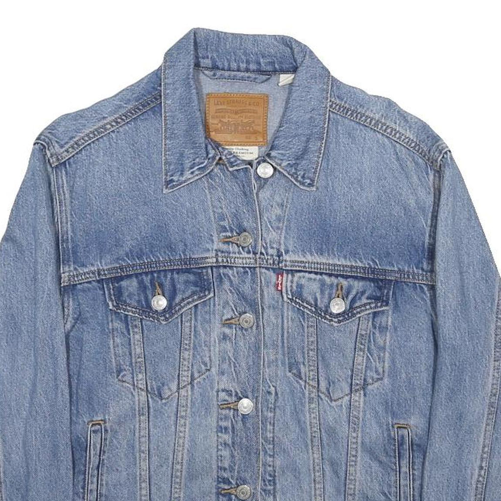 LEVI'S Womens Blue Denim Jacket S Cotton Blend Classic Button Closure Stylish