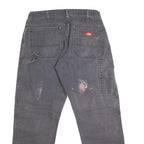DICKIES Mens Regular Fit Grey Denim Jeans W34 L31 Workwear Straight Leg Zip