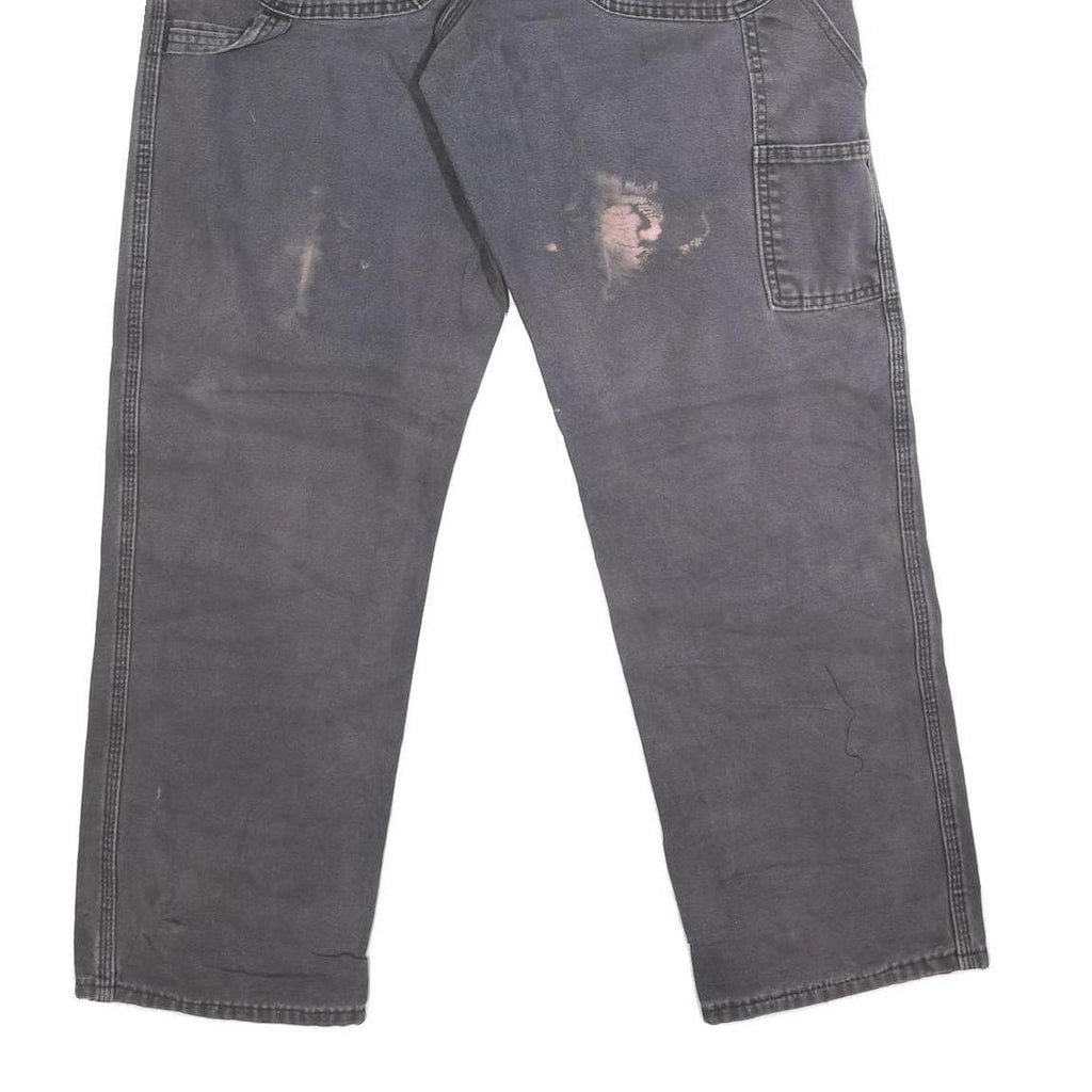 DICKIES Mens Regular Fit Grey Denim Jeans W34 L31 Workwear Straight Leg Zip