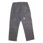 DICKIES Mens Regular Fit Grey Denim Jeans W34 L31 Workwear Straight Leg Zip