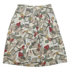 ALFRED DUNNER Womens Beige Printed Cotton Blend Pleated Knee Length Skirt 2XL
