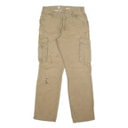 CARHARTT Mens Beige Cotton Relaxed Fit Cargo Trousers W32 L34 Workwear Utility