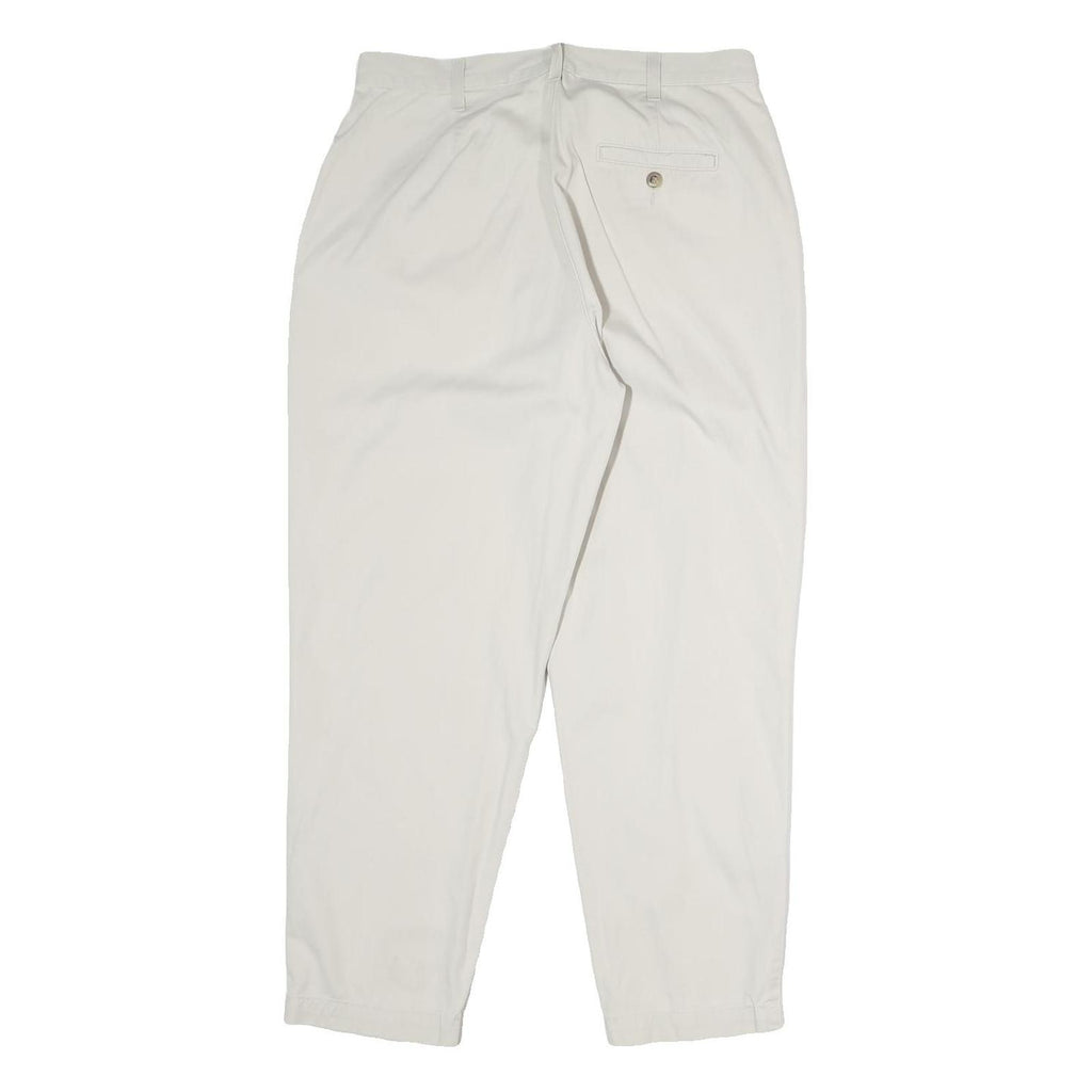 DOCKERS Womens Regular Beige Cotton Blend Trousers W30 L27 Comfortable Zip