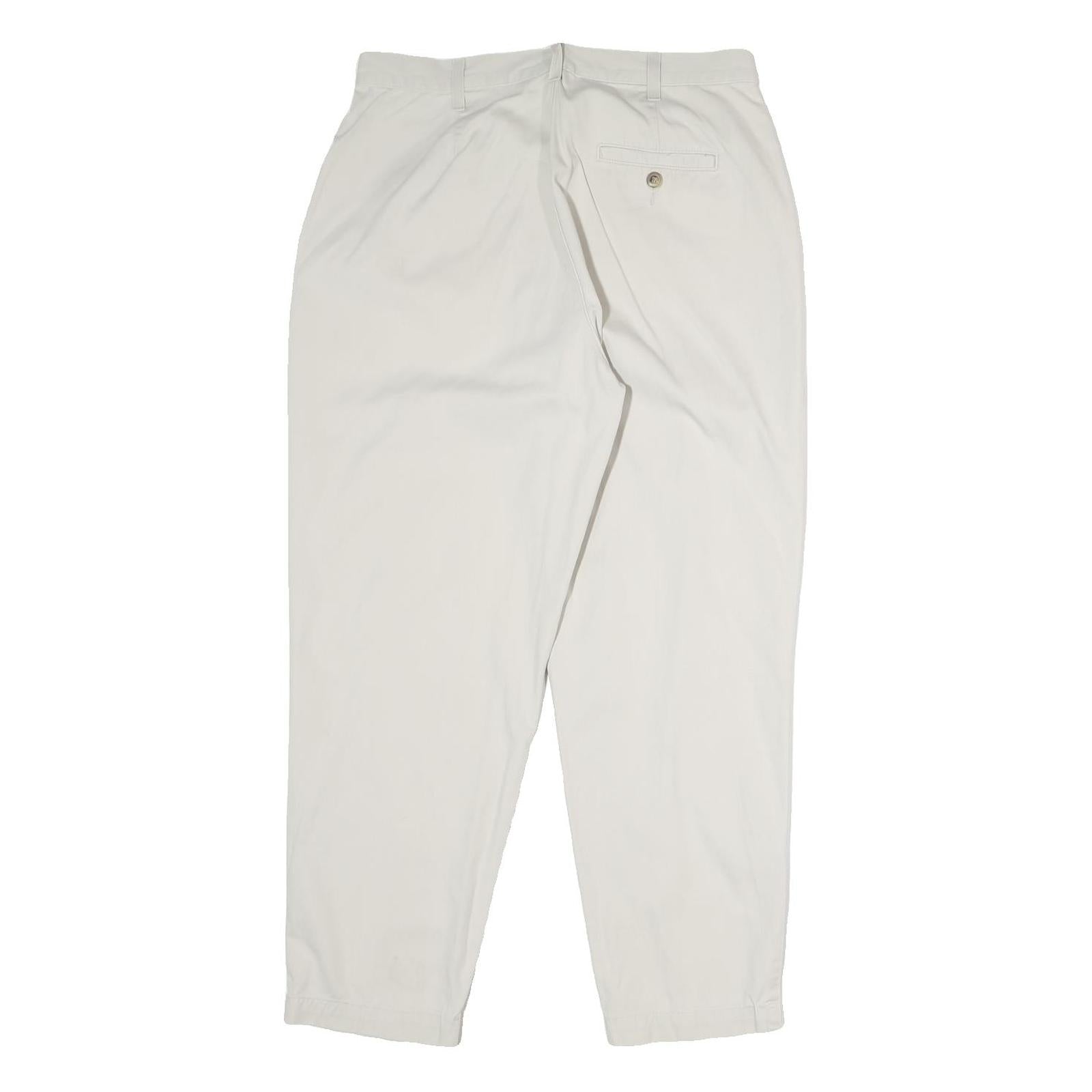 DOCKERS Womens Regular Beige Cotton Blend Trousers W30 L27 Comfortable Zip