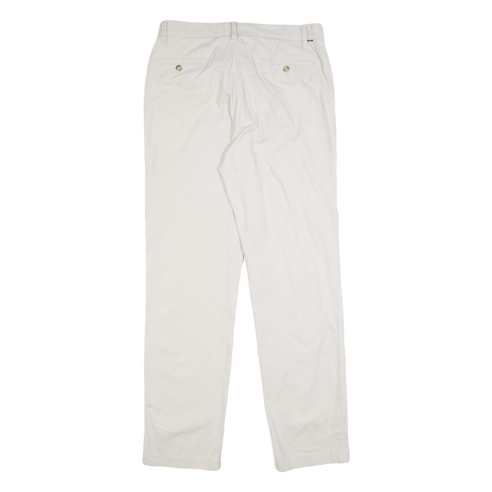 NAUTICA Mens Slim Beige Cotton Blend Slim Fit Trousers W32 L32 Casual