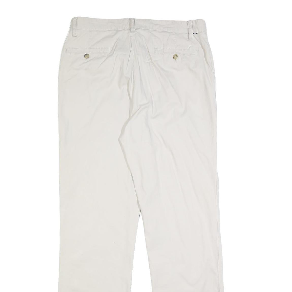 NAUTICA Mens Slim Beige Cotton Blend Slim Fit Trousers W32 L32 Casual