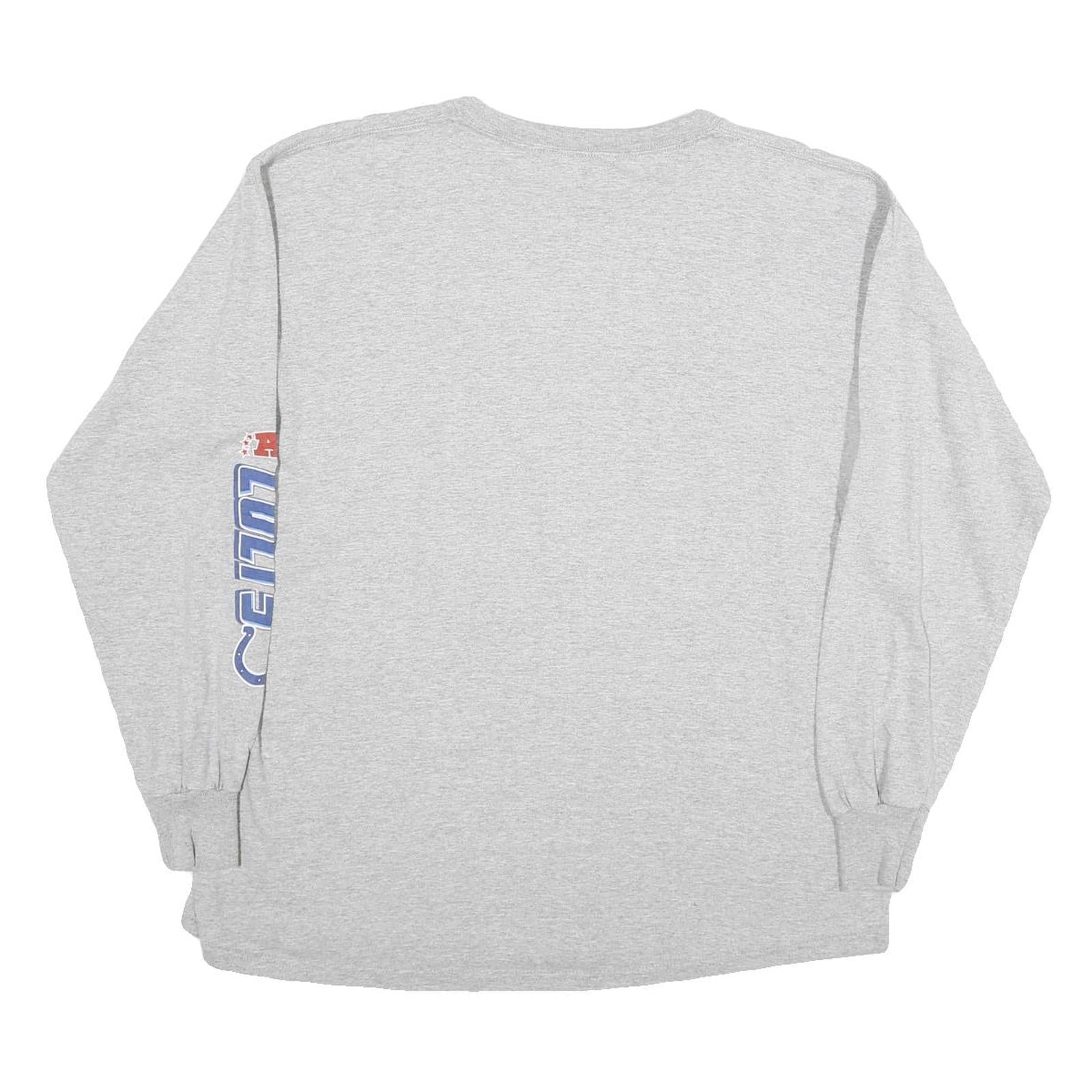 NFL Mens Grey 2009 AFC Champions Long Sleeve Crew Neck Cotton T-Shirt L