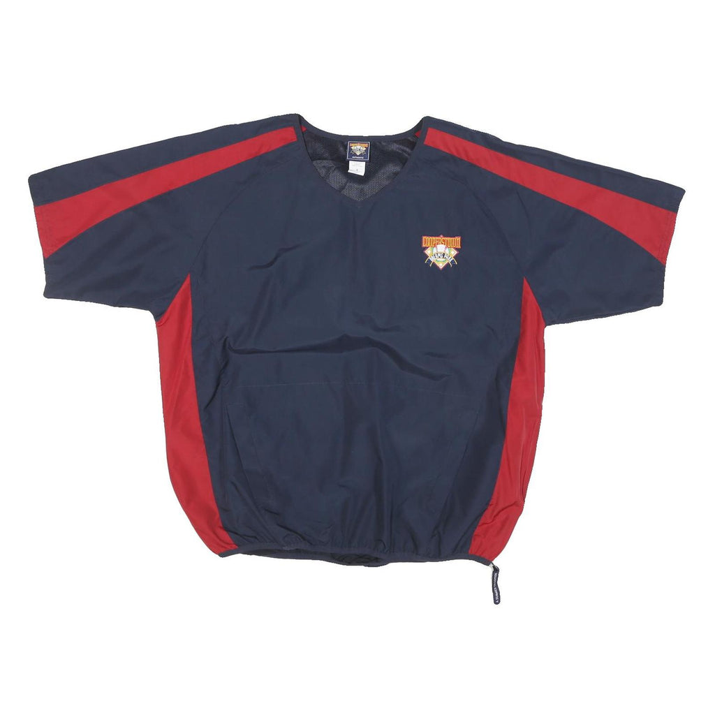 COOPERSTOWN Mens Navy & Red Polyester Blend Jacket M V-Neck Zip Sportswear
