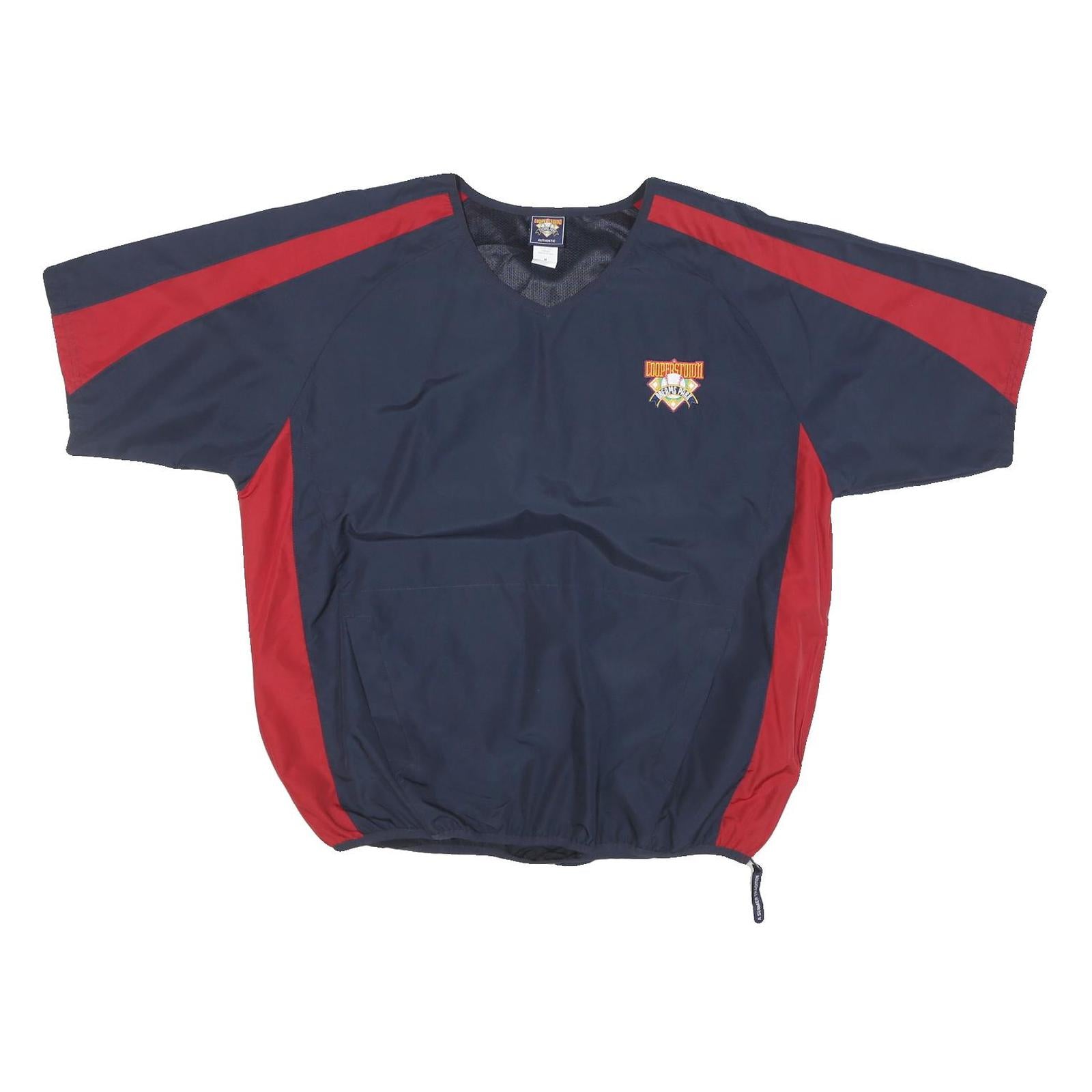 COOPERSTOWN Mens Navy & Red Polyester Blend Jacket M V-Neck Zip Sportswear