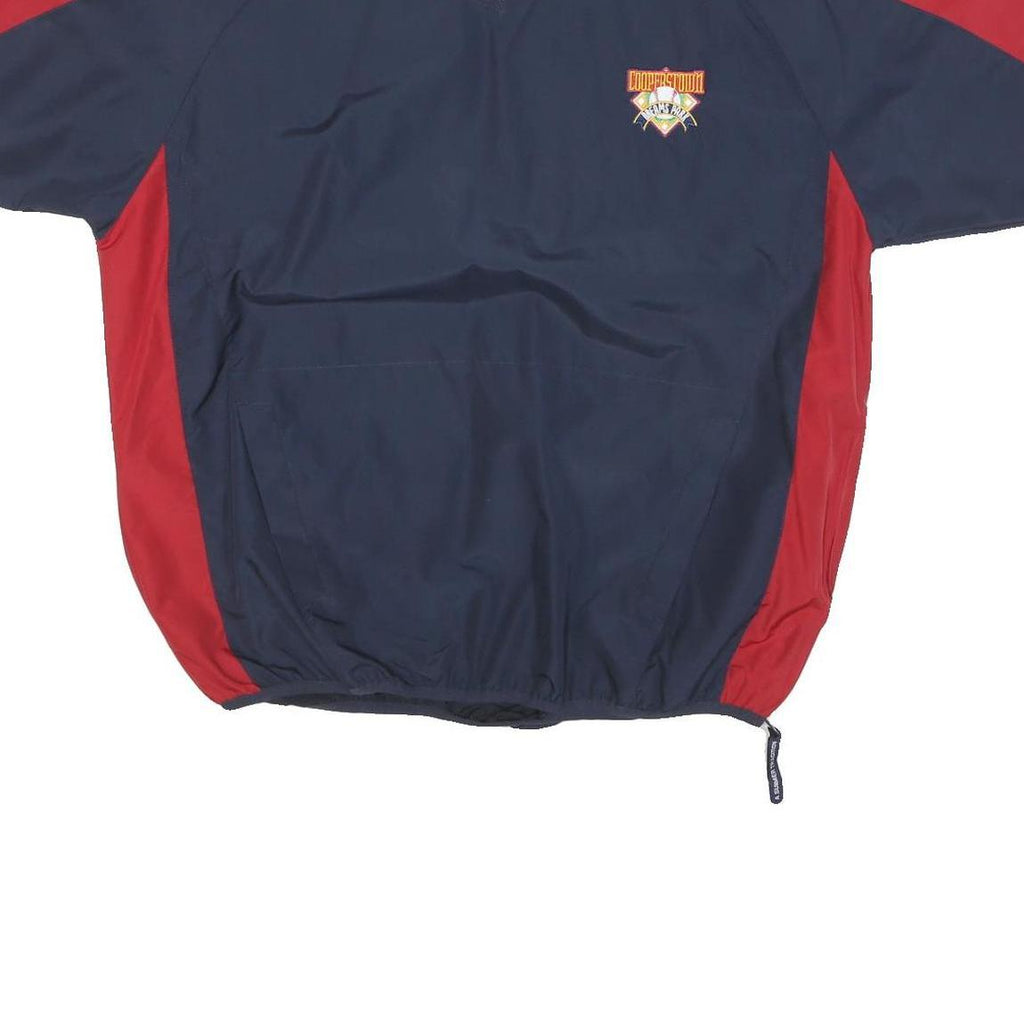 COOPERSTOWN Mens Navy & Red Polyester Blend Jacket M V-Neck Zip Sportswear