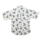 WOOLRICH Mens White & Blue Pattern Cotton Shirt M Casual Printed Summer Button