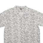 LET'S GO Mens White Patterned Cotton Shirt XL Summer Casual Lightweight