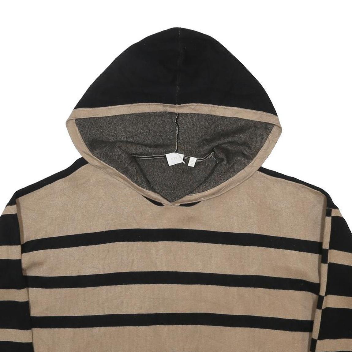 CYRUS Womens Beige & Black Striped Pullover Jumper Crew Neck Basic Knit XL