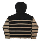 CYRUS Womens Beige & Black Striped Pullover Jumper Crew Neck Basic Knit XL
