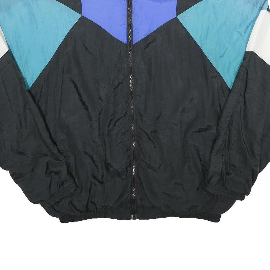 AVAIT SPORTIF Mens Black Blue White Nylon Windbreaker Jacket L Zip Plain