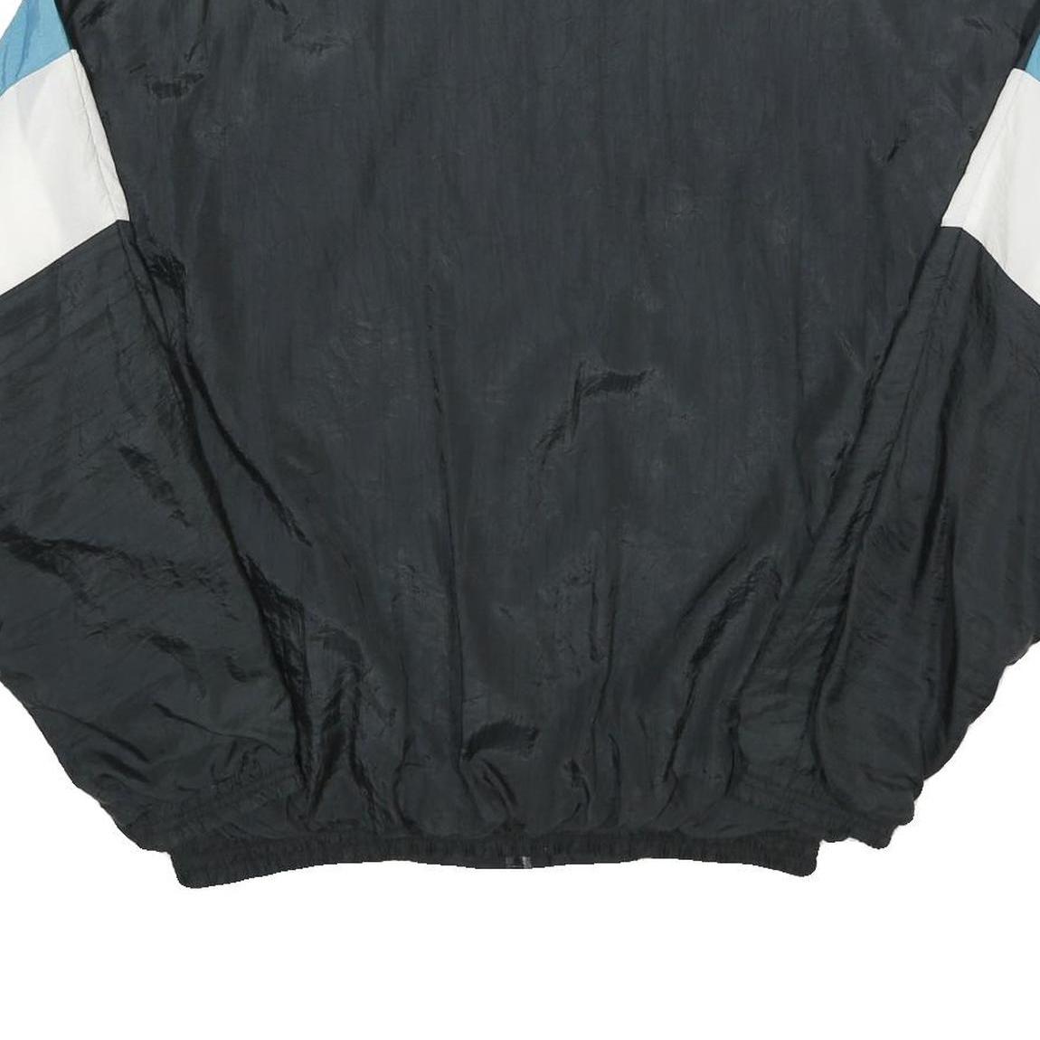 AVAIT SPORTIF Mens Black Blue White Nylon Windbreaker Jacket L Zip Plain