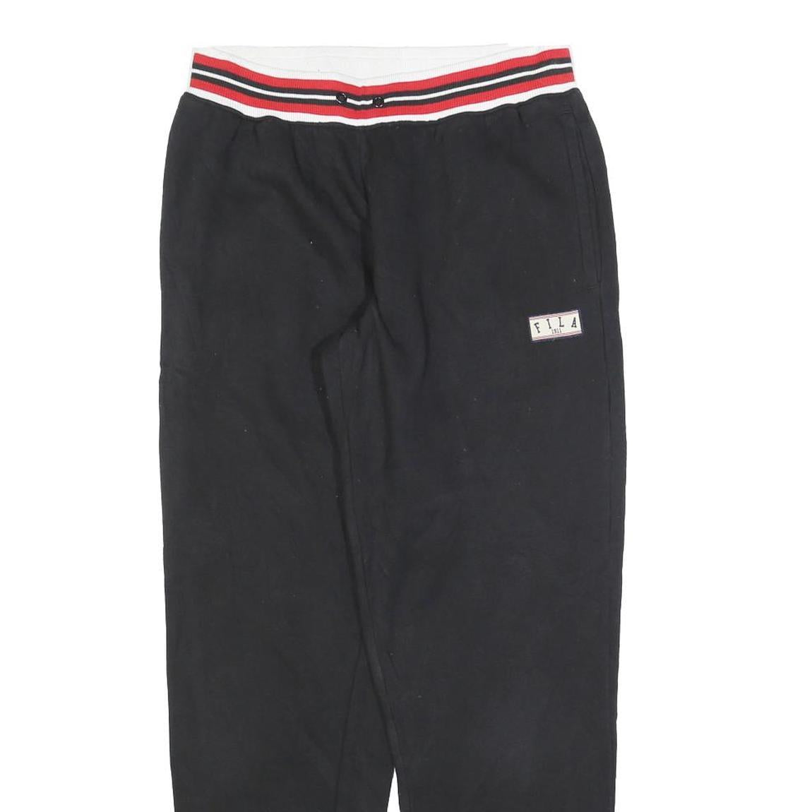 FILA Womens Joggers Black & Red Slim Tapered S W26 L28 Cotton Blend Sporty