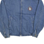 CHEYENNE RIVER Mens Blue Denim Jacket L Cotton Zip Plain Casual Outerwear