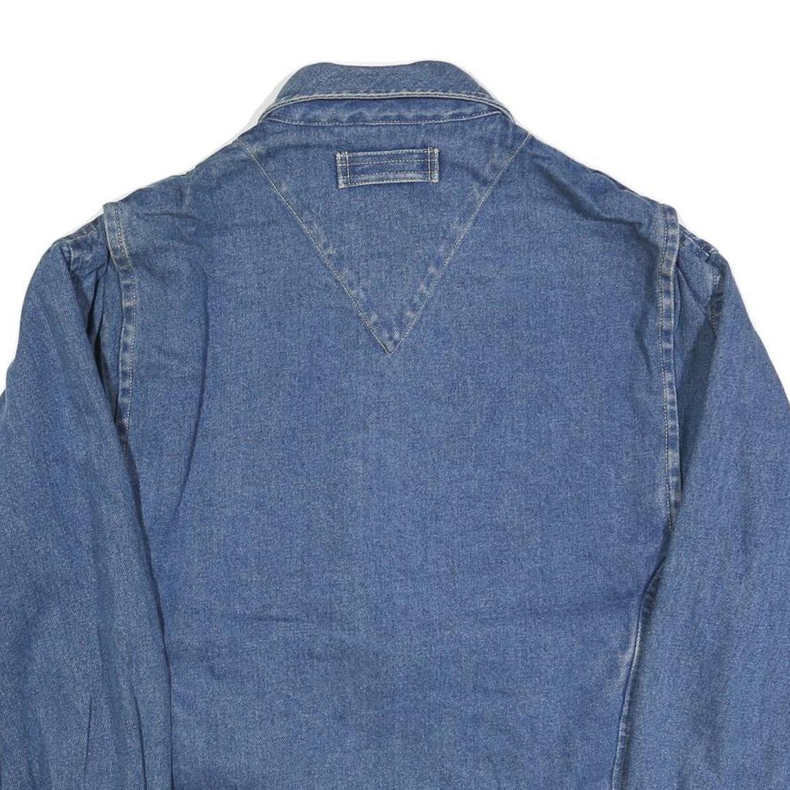 CHEYENNE RIVER Mens Blue Denim Jacket L Cotton Zip Plain Casual Outerwear