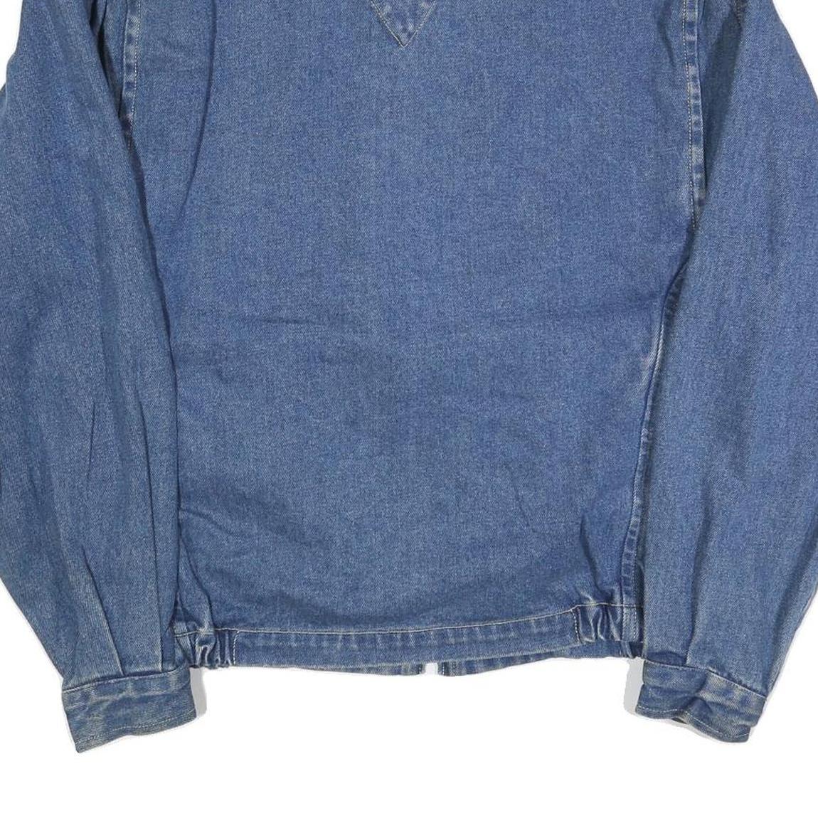 CHEYENNE RIVER Mens Blue Denim Jacket L Cotton Zip Plain Casual Outerwear