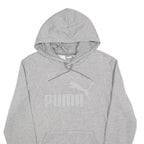 PUMA Mens Grey Hoodie S Cotton Blend Pullover Sweatshirt Sports Casual