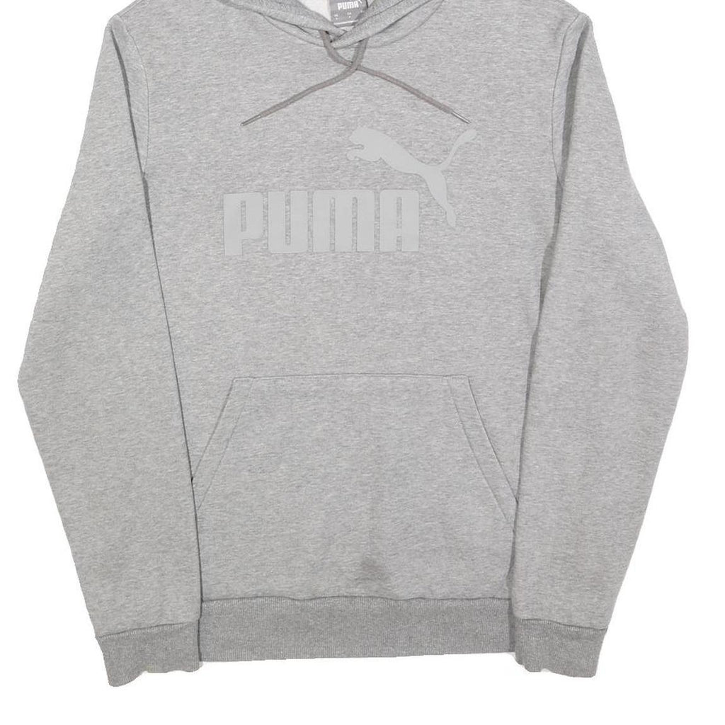 PUMA Mens Grey Hoodie S Cotton Blend Pullover Sweatshirt Sports Casual