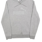 PUMA Mens Grey Hoodie S Cotton Blend Pullover Sweatshirt Sports Casual