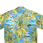 HIGH SEAS Mens Blue & Green Hawaiian Shirt M Tropical Pattern Casual Summer