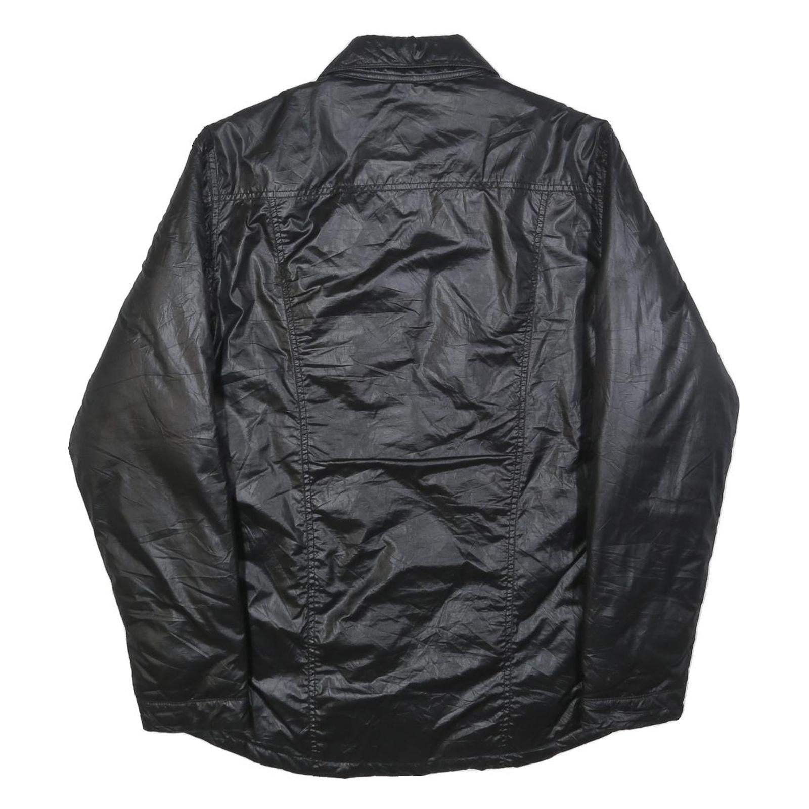 LEVI'S Mens Black Button Jacket M Polyester Blend Plain Casual Classic Stylish