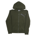 PUMA Mens Green Full Zip Hoodie S Cotton Puma Logo Sweatshirt