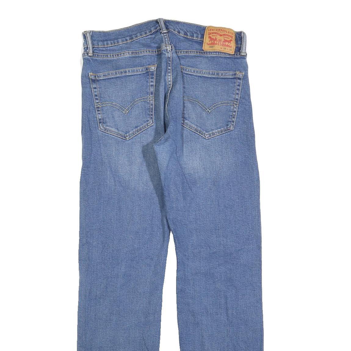LEVI'S 505 Mens Jeans Blue Regular Straight Denim Medium W32 L32 Classic Cotton