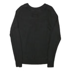 ESPRIT Womens Black Plain Cotton Blend Jumper V-Neck Basic Knit S Casual