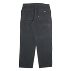 DICKIES Mens Black Cotton Blend Regular Straight Trousers W36 L30 Workwear Zip