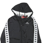 KAPPA Womens Black & White Logo Hooded Zip Jacket M Polyester Blend Track Casual