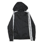 KAPPA Womens Black & White Logo Hooded Zip Jacket M Polyester Blend Track Casual