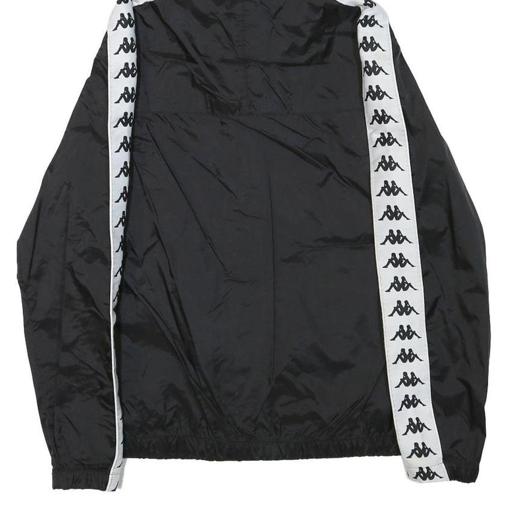 KAPPA Womens Black & White Logo Hooded Zip Jacket M Polyester Blend Track Casual