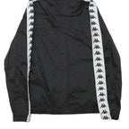 KAPPA Womens Black & White Logo Hooded Zip Jacket M Polyester Blend Track Casual