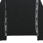 ELLESSE Womens Black Sweatshirt Crew Neck UK 10 Logo Tape Detail Cotton Blend
