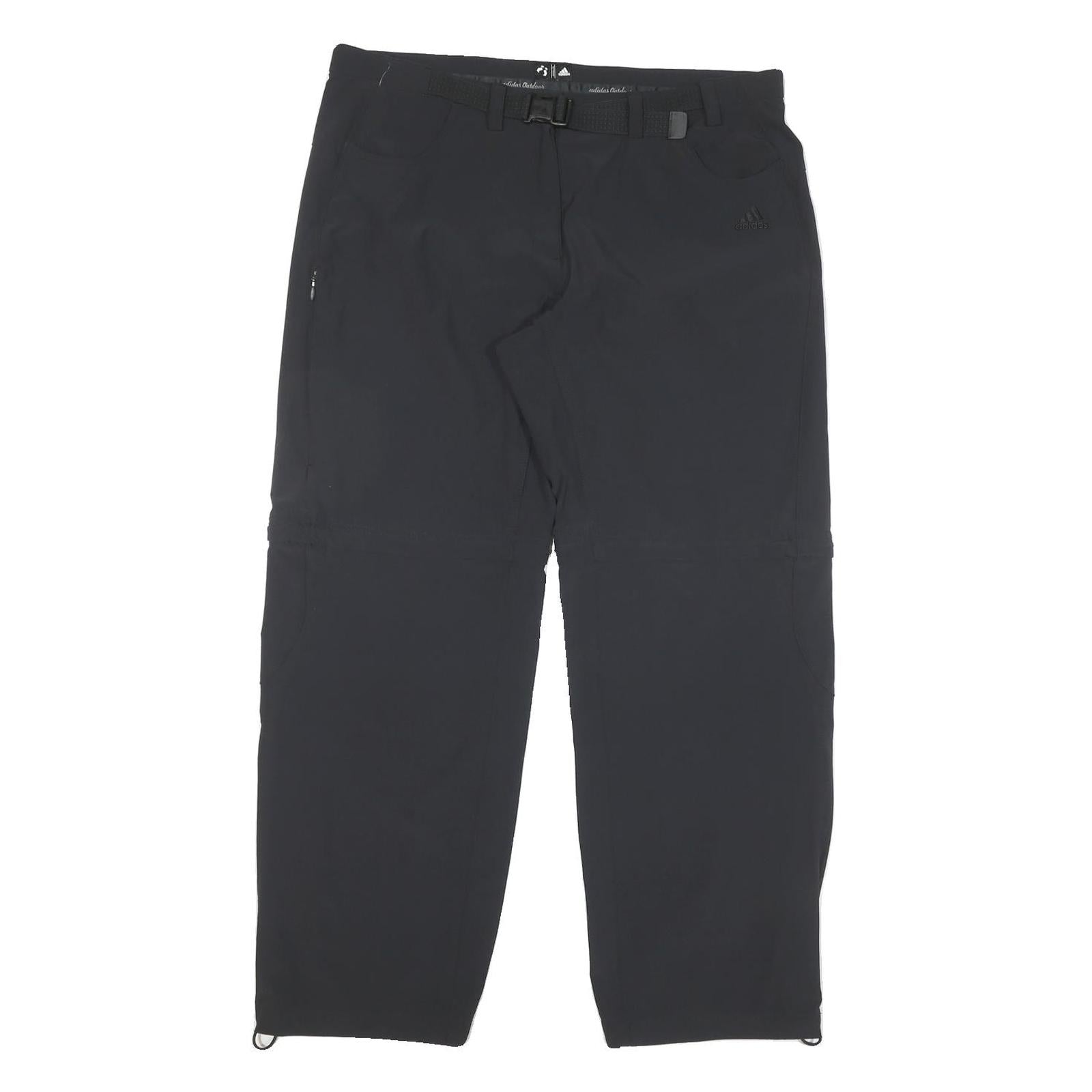 ADIDAS Womens Polyester Blend Black Regular Fit Straight Leg Trousers W36 L29