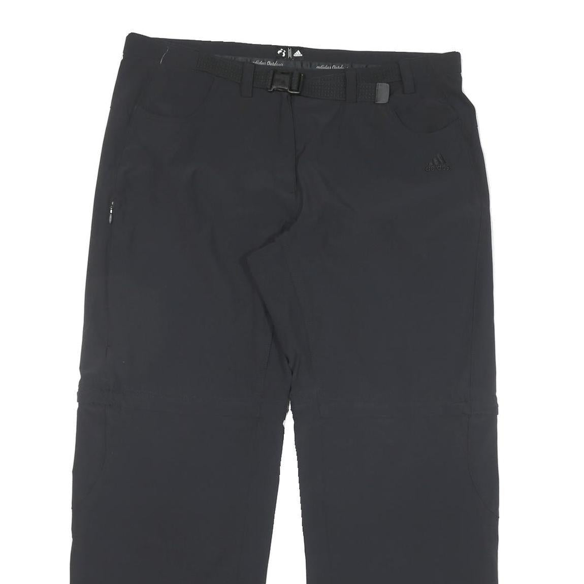 ADIDAS Womens Polyester Blend Black Regular Fit Straight Leg Trousers W36 L29