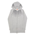 NIKE Womens Grey Cotton Blend Hoodie Dress XL Star Print Zip Casual Comfortable
